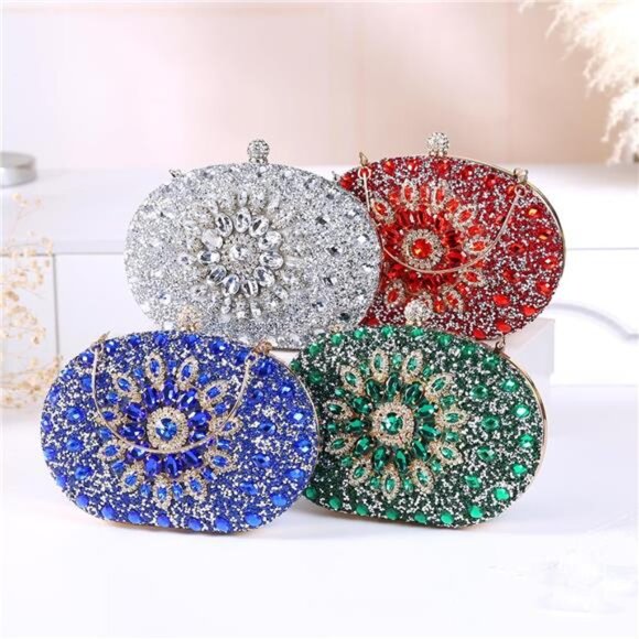 Women Rhinestone Clutch Evening Bag Sparkly Crystal Handbag Luxury Party Purse - Picture 7 of 8